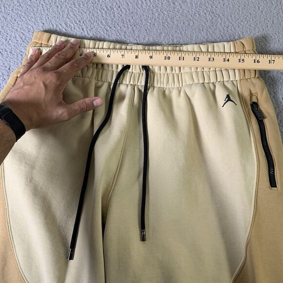 Air Jordan Jumpman Fleece Joggers Womens XL Tan Colorblock 26" Inseam Drawstring - Picture 9 of 14